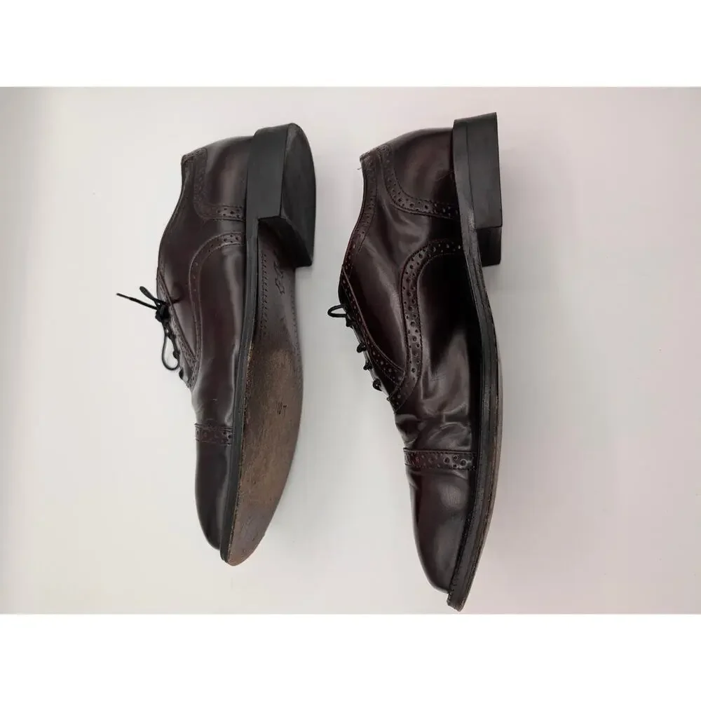 VTG Anthony Reed Burgundy Leather Cap-Toe Oxford Shoes Men's Size 11M